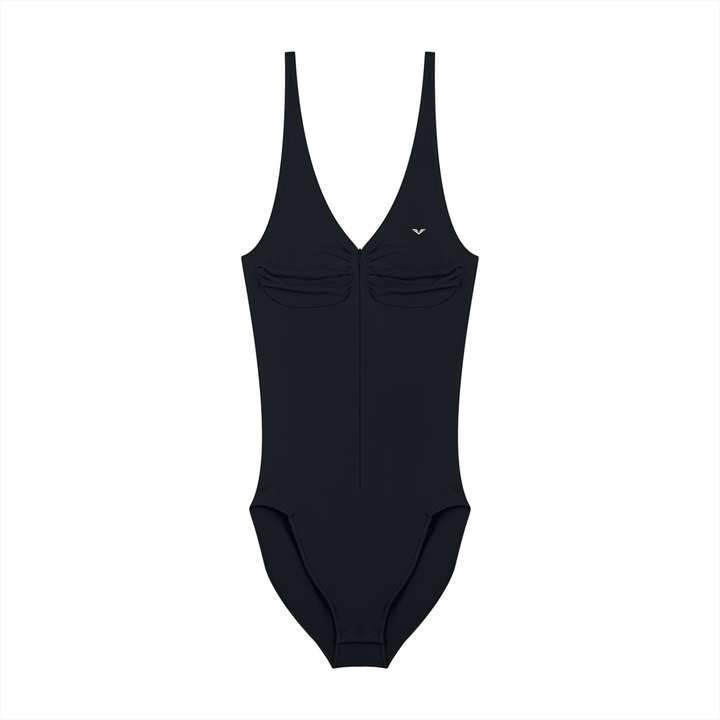 Women’s gym wear  Full-Zip Ruched Bodysuit