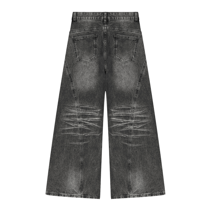 women pent Vintage Wash Wide Leg Denim Jeans