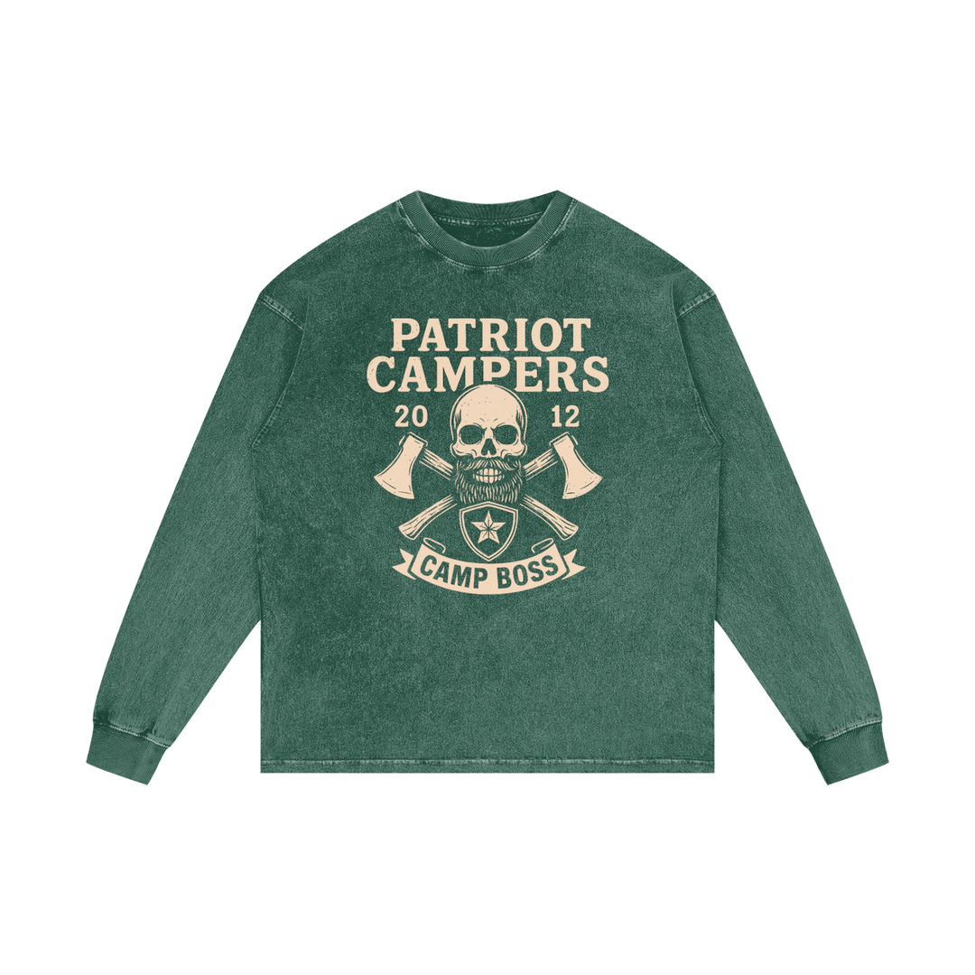 men. graphic Acid Wash Oversize Long Sleeve T-Shirt