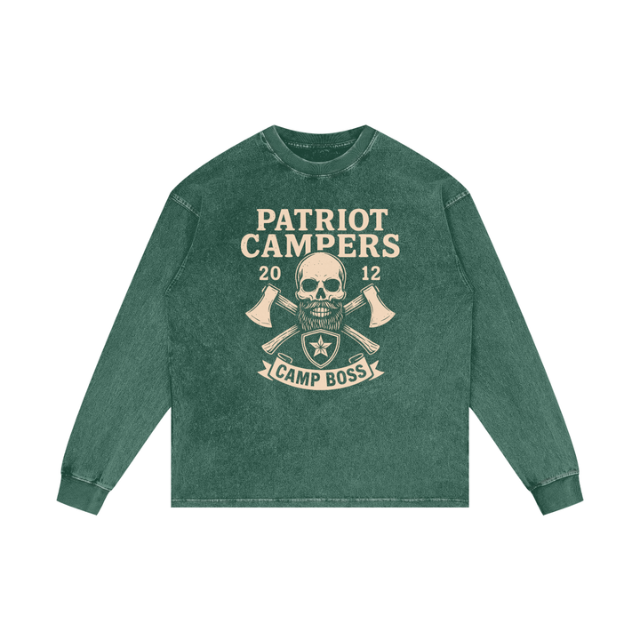 men. graphic Acid Wash Oversize Long Sleeve T-Shirt
