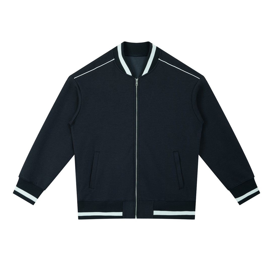 WOMEN COAT AND JACKET Contrast Piping Zip Bomber Jacket