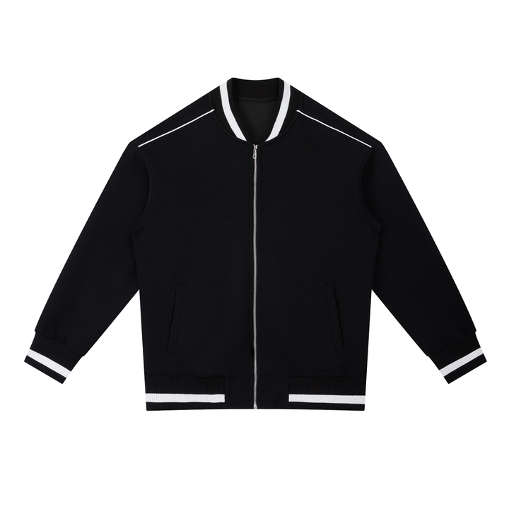 WOMEN COAT AND JACKET Contrast Piping Zip Bomber Jacket