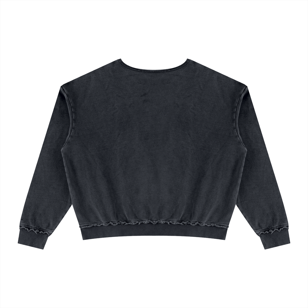 WOMEN HODDIES Raw Edge Crewneck Sweatshirt