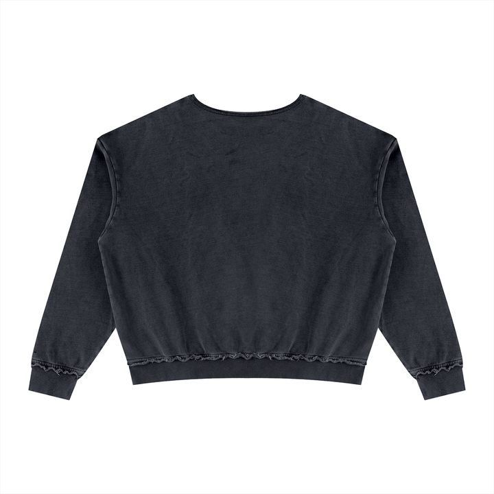 WOMEN HODDIES Raw Edge Crewneck Sweatshirt