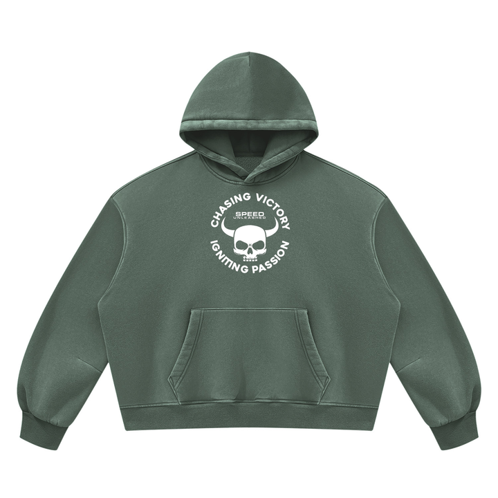 men graphic Vintage Wash Boxy Fleece Hoodie