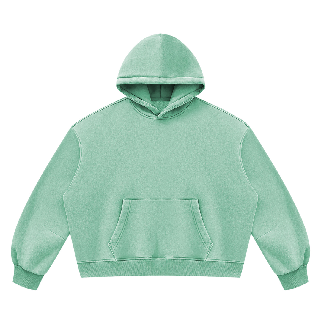 WOMEN HODDIES Vintage Wash Boxy Fleece Hoodie