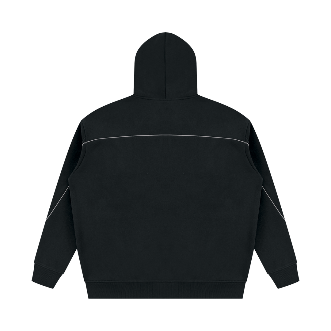 men hoddies  Oversized Piping Fleece Hoodie