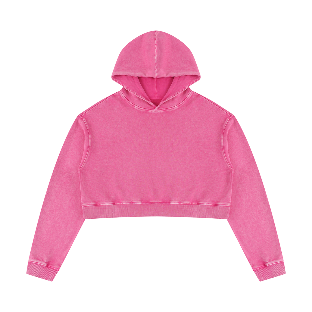 Women HODDIES  Mineral Washed Crop Hoodie