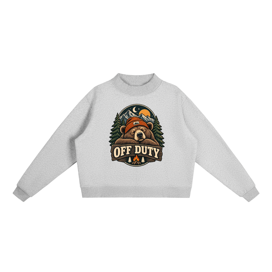 hiking lover Essential Fleece Mock-Neck Crew Sweatshirt