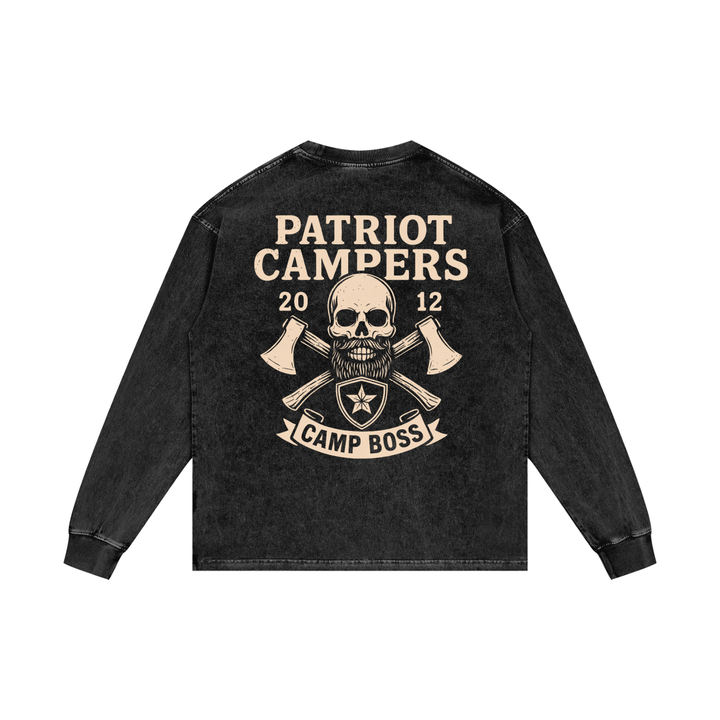 men. graphic Acid Wash Oversize Long Sleeve T-Shirt