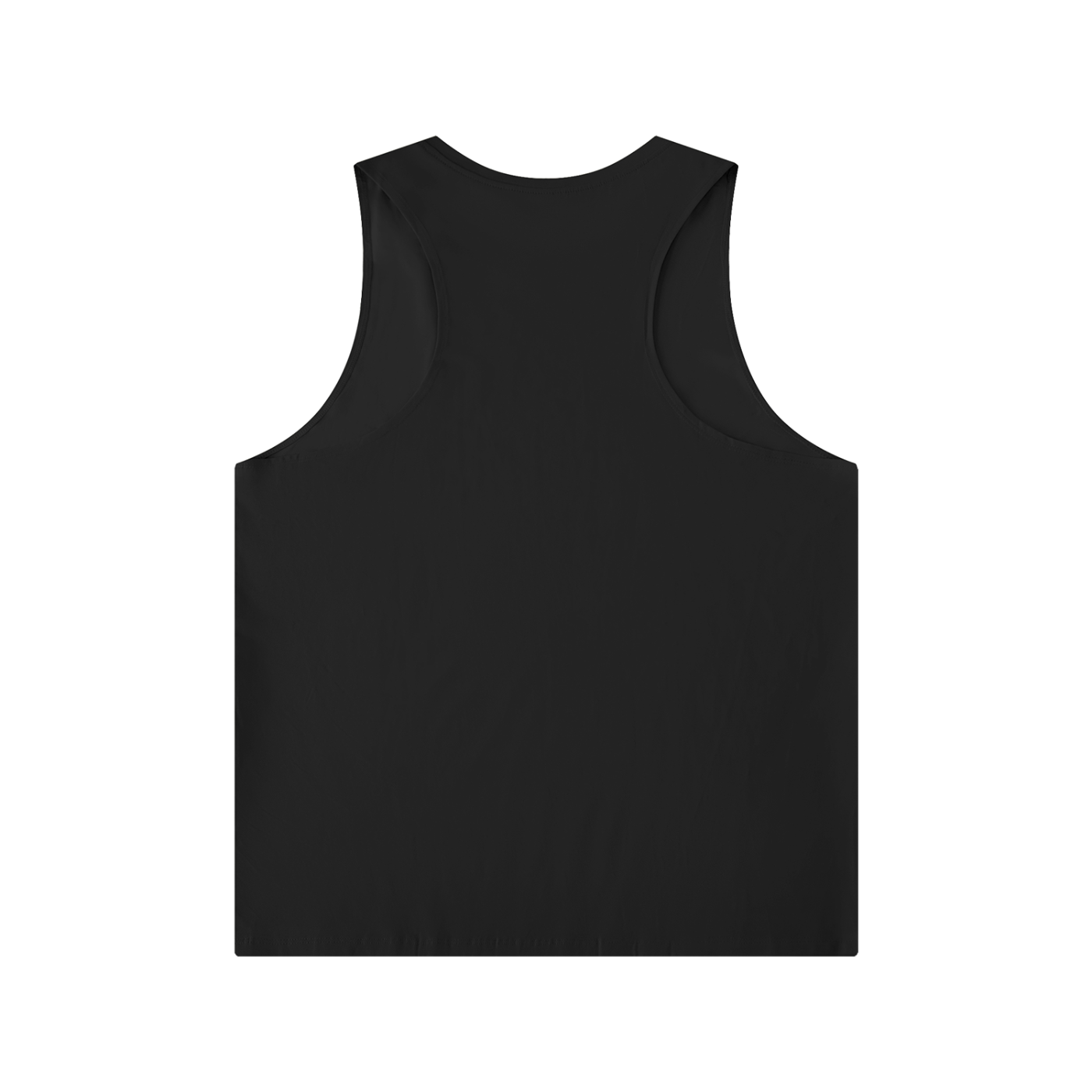 Wing Logo Crewneck Tank Top — Teal in Black, back view.