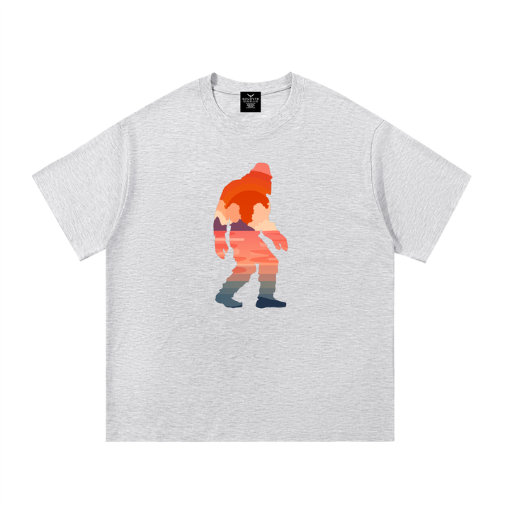 hiking lover Bigfoot Sunset Double Exposure Cotton Tee