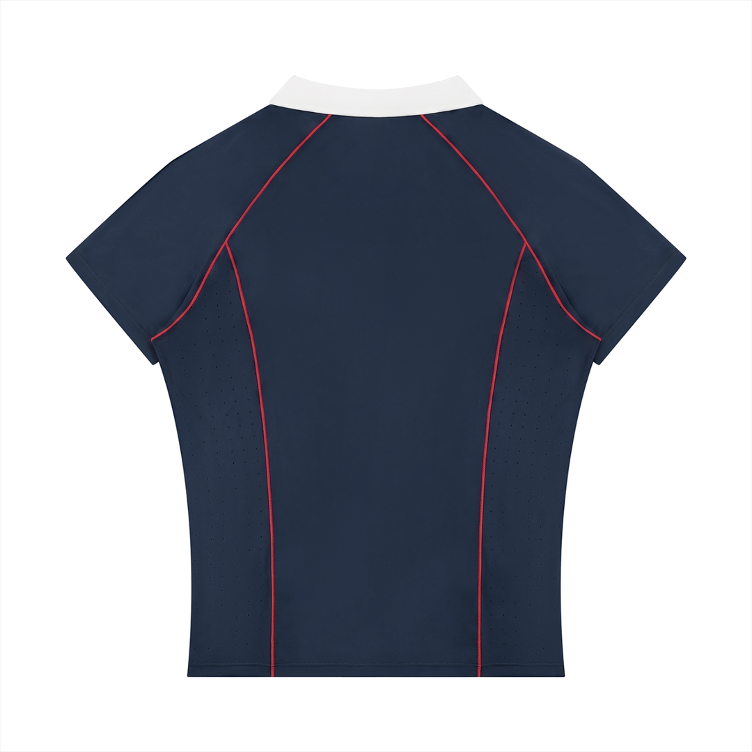Women’s gym wear Slim Fit Quarter-Zip Polo Shirt