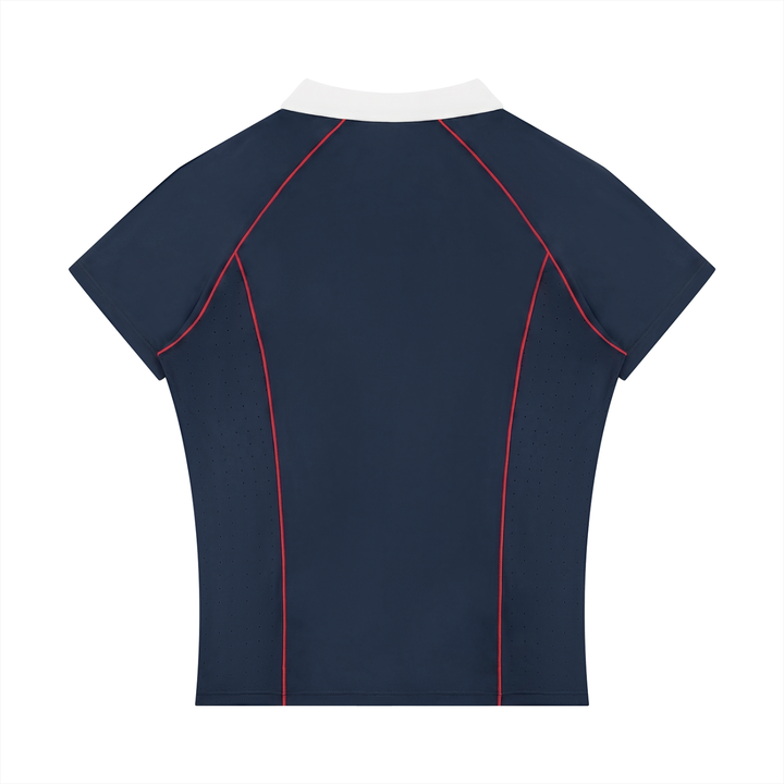 Women’s gym wear Slim Fit Quarter-Zip Polo Shirt