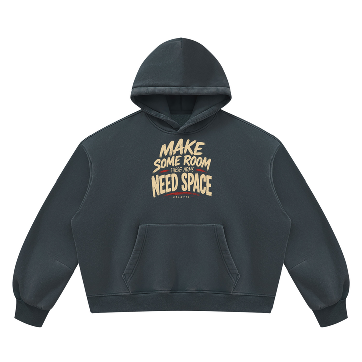 MEN GYM WEAR Unisex Vintage Wash Boxy Fleece Hoodie