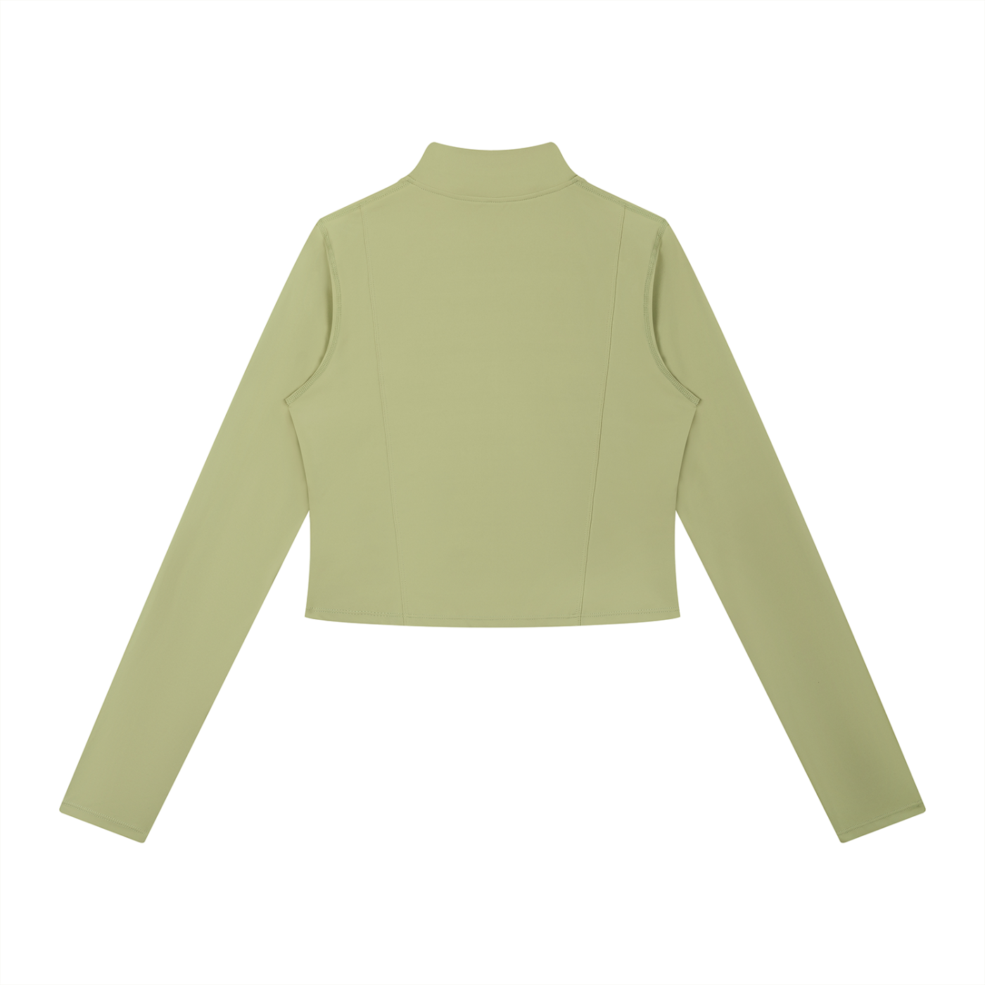 Wing Logo Cropped Full-Zip Sports Jacket — Sand in Gray Green, back view.