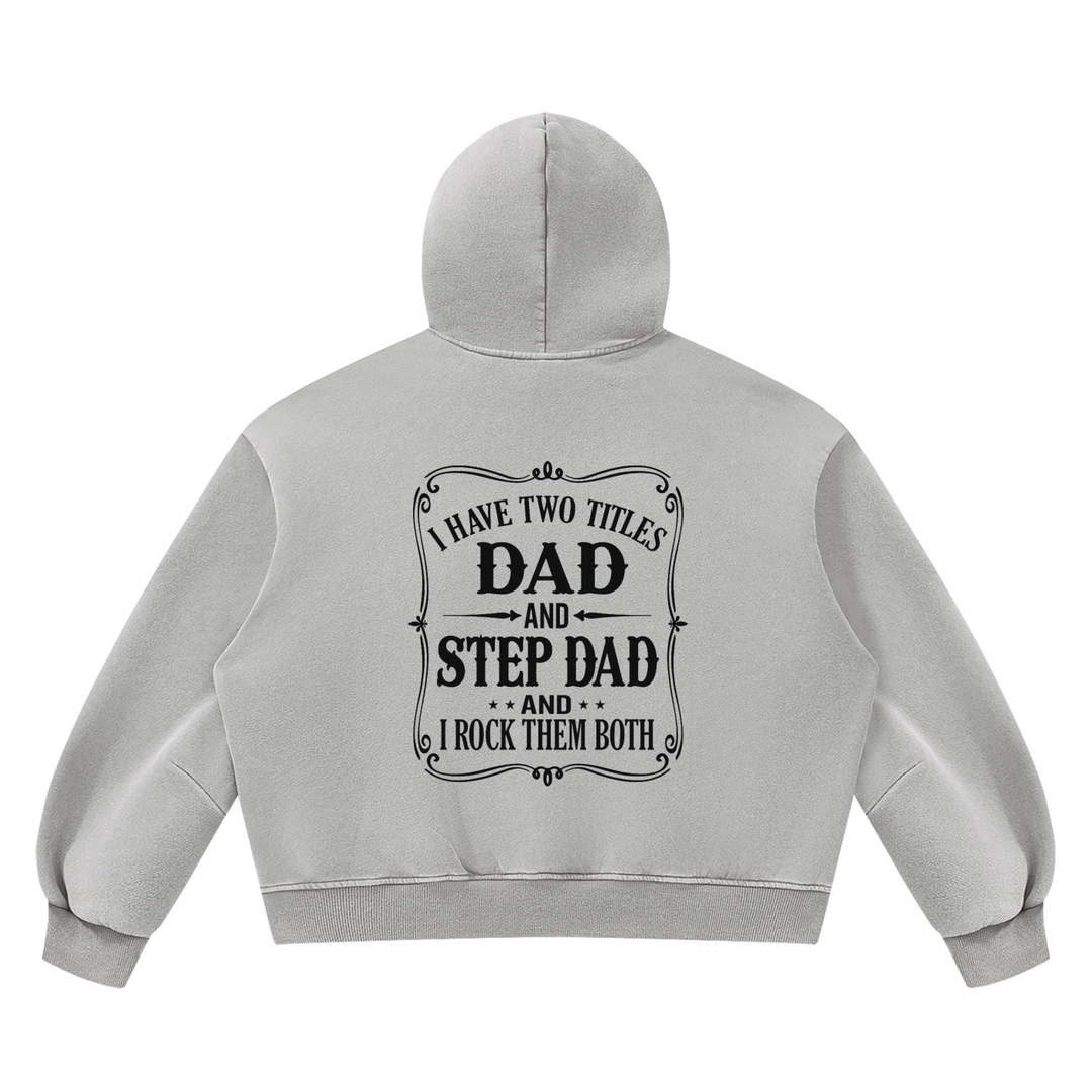 DAD LOVER Unisex Vintage Wash Boxy Fleece Hoodie