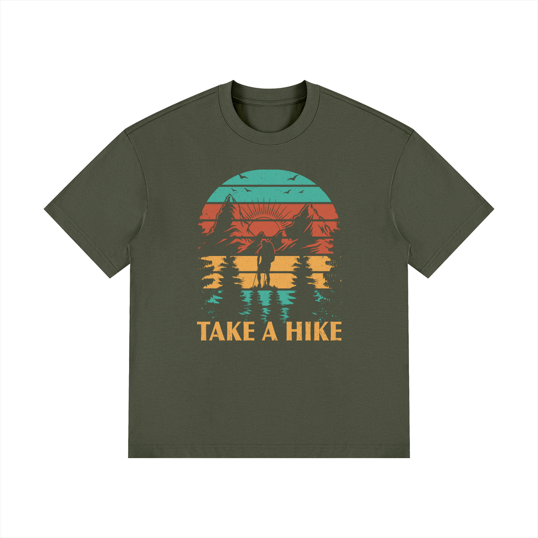 hiking lover Take A Hike Retro Sunset Mountain Tee