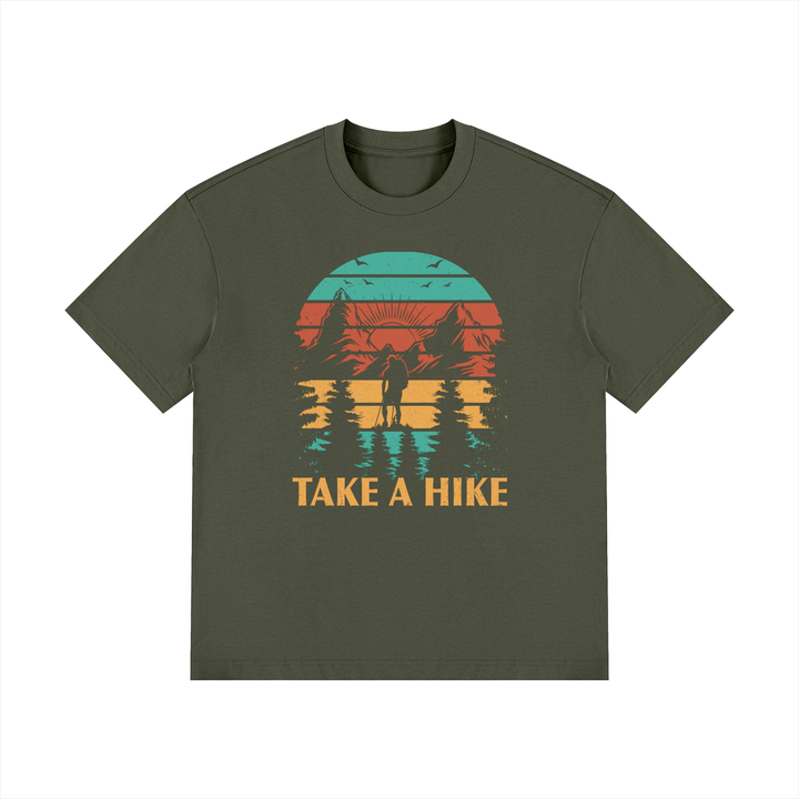 hiking lover Take A Hike Retro Sunset Mountain Tee