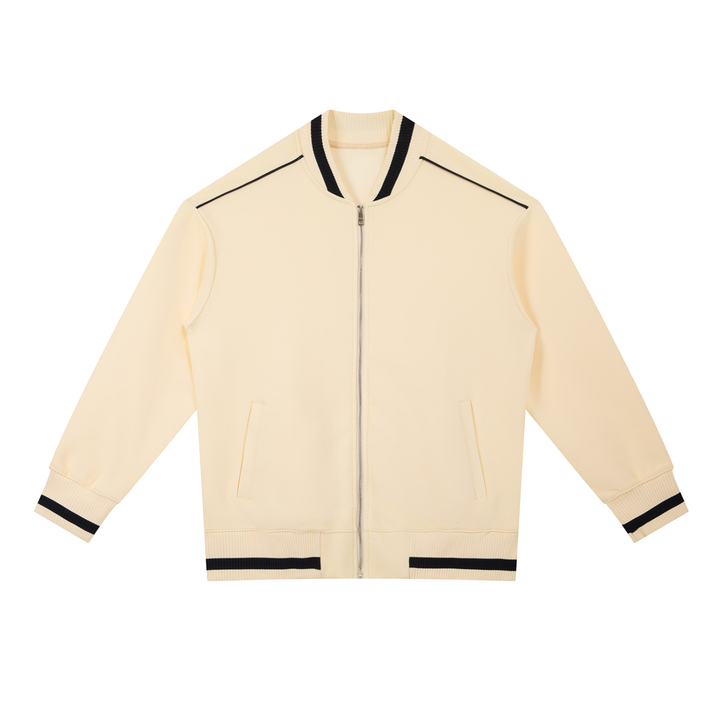 WOMEN COAT AND JACKET Contrast Piping Zip Bomber Jacket