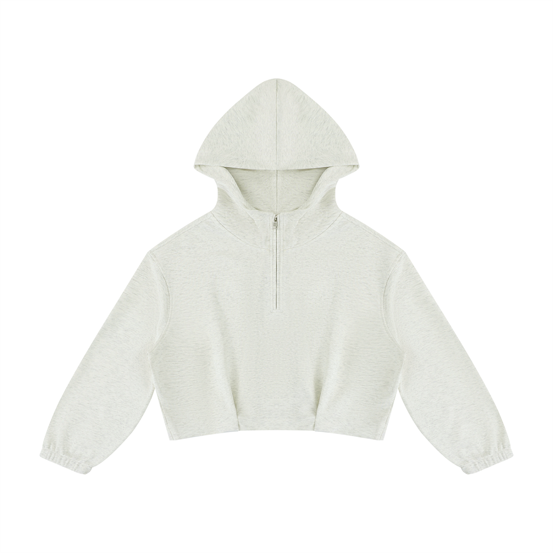 Women HODDIES  Boxy Quarter-Zip Hoodie