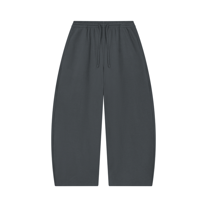 Unisex Waffle Barrel Leg Pants
