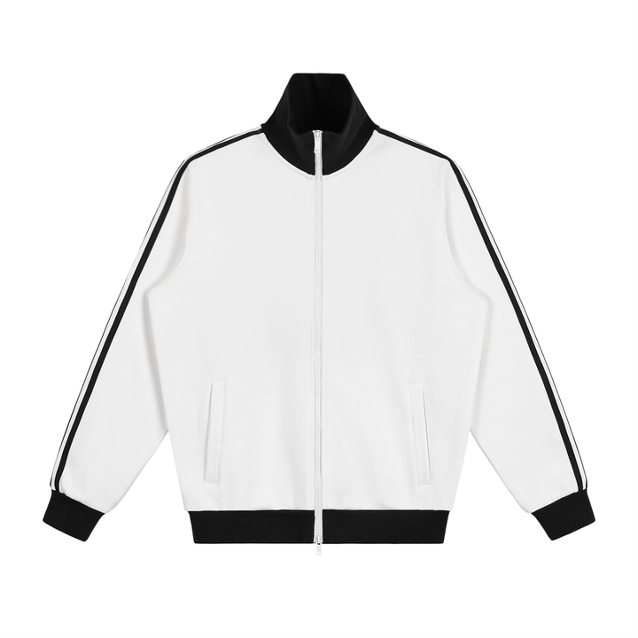WOMEN COAT AND JACKET Contrast Side Stripe Fleece Track Jacket