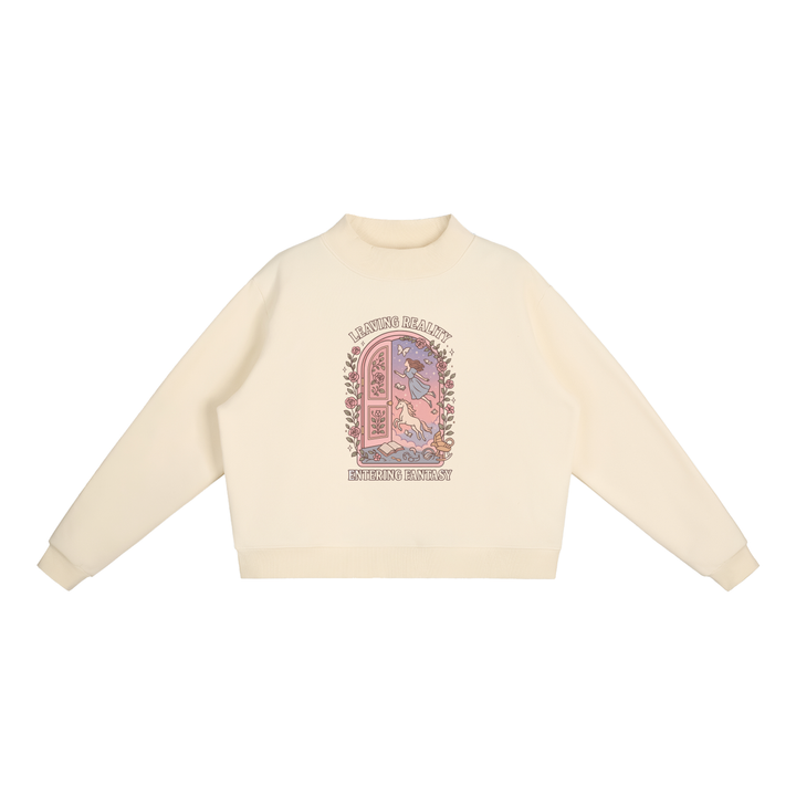 pk women hoddies Essential Fleece Mock-Neck Crew Sweatshirt