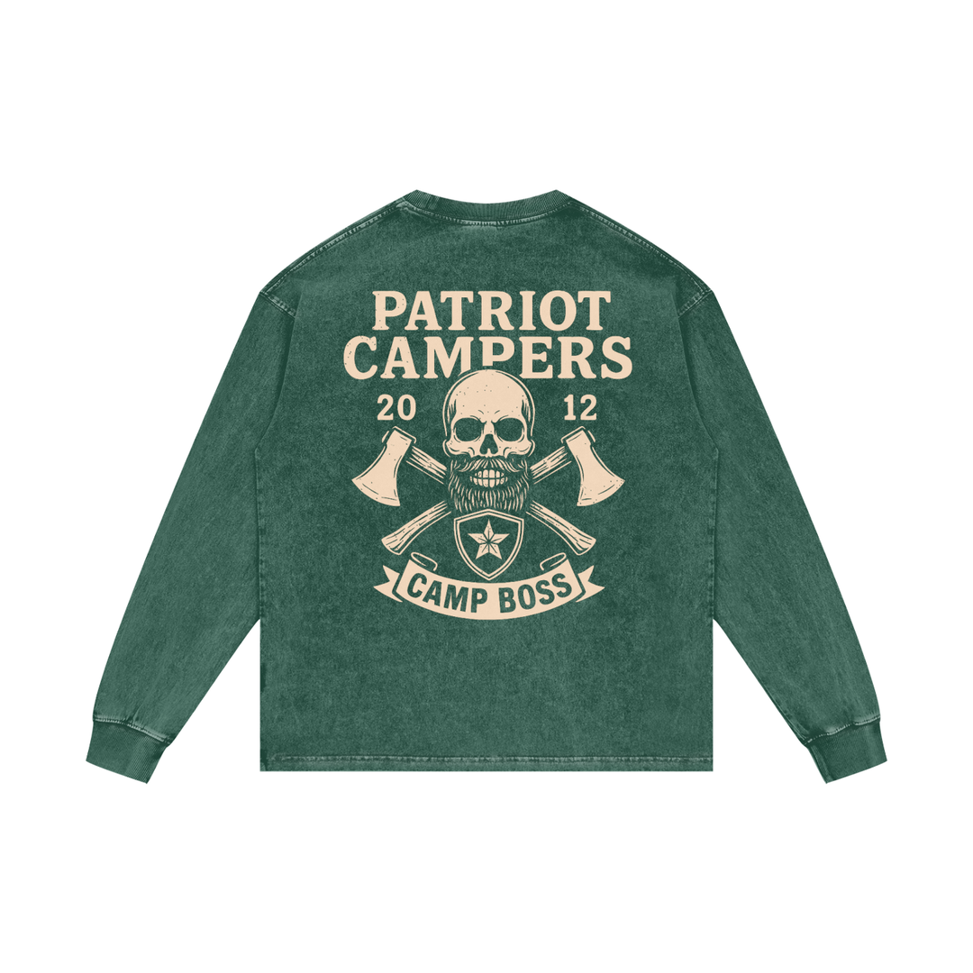 men. graphic Acid Wash Oversize Long Sleeve T-Shirt