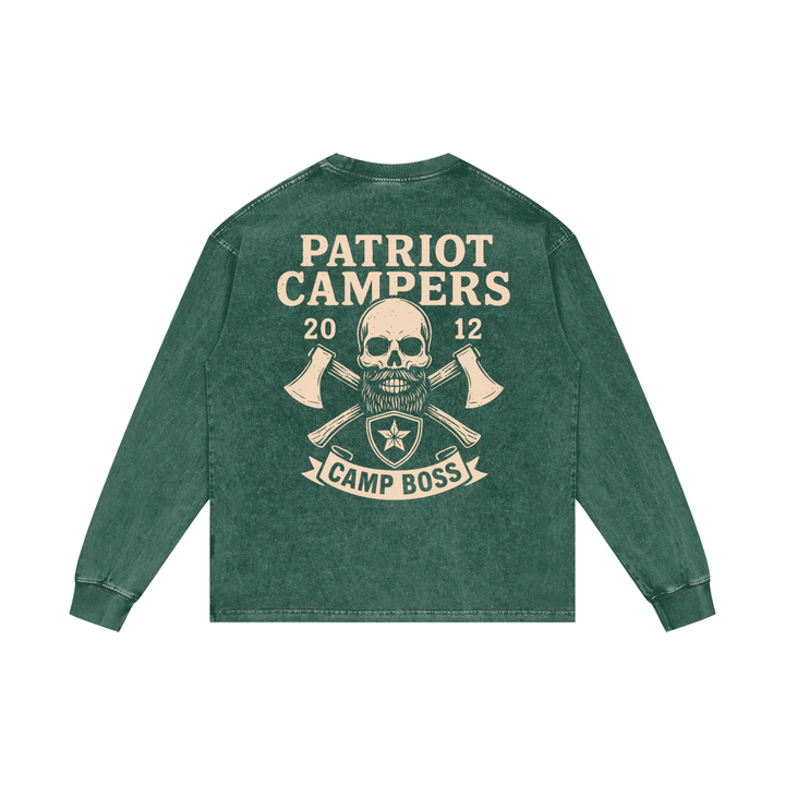 men. graphic Acid Wash Oversize Long Sleeve T-Shirt