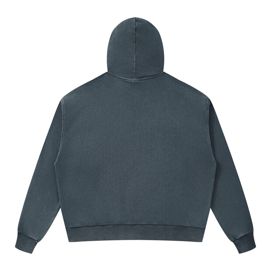 men hoddies Unisex Mineral Wash Boxy Full Zip Hoodie