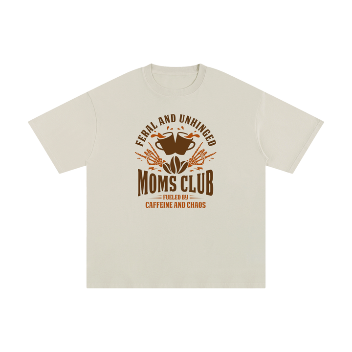 mom lover Feral And Unhinged Moms Club Coffee Badge Tee