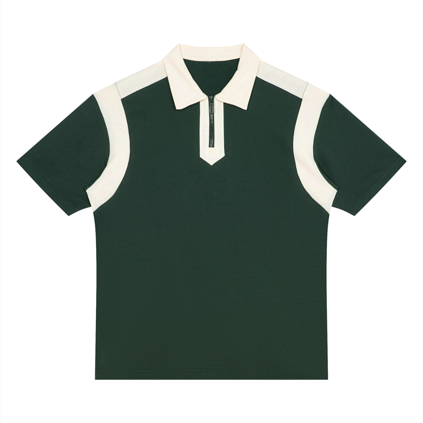 men brand Unisex Color Block Quarter Zip Polo Shirt