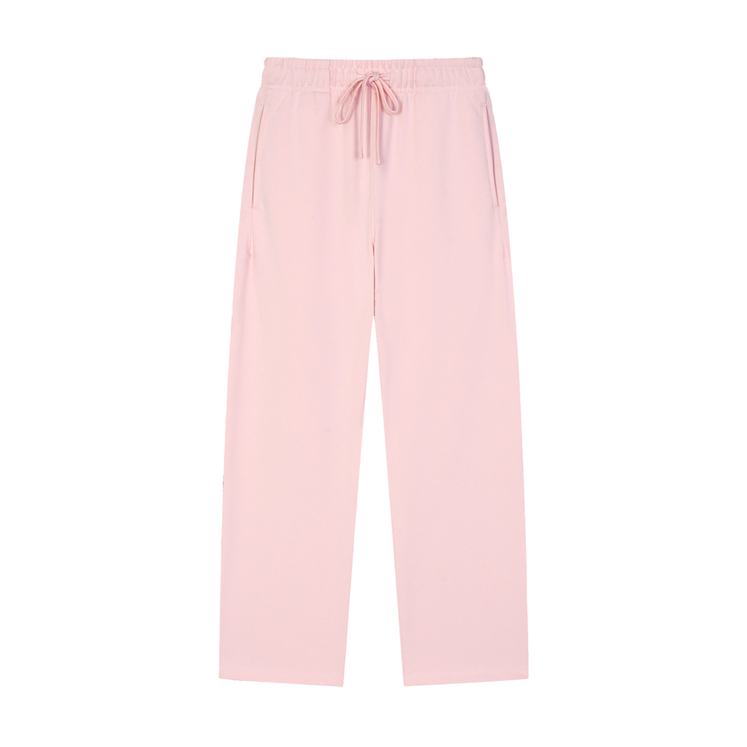 WOMEN PENT Solid Color Straight-Leg Sweatpants