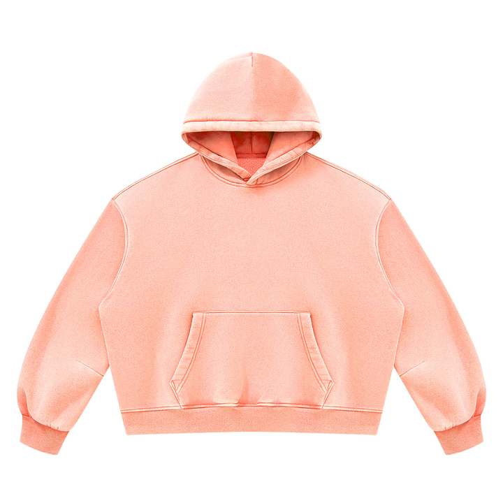 WOMEN HODDIES Vintage Wash Boxy Fleece Hoodie