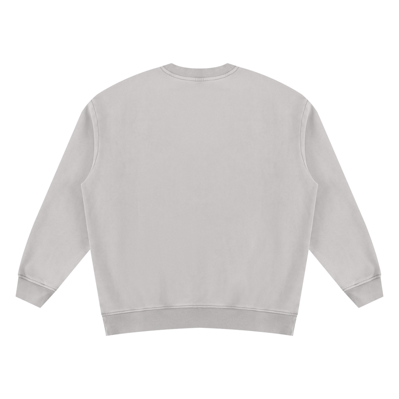 Autism Mom Script Vintage Wash Sweatshirt in Light Gray, back view.