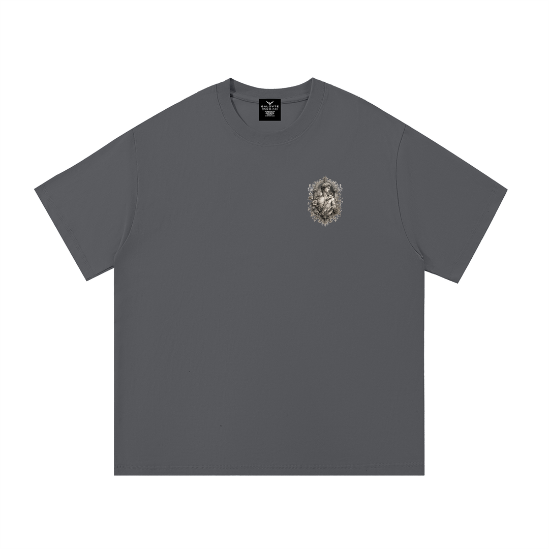 men graphic Baroque Statue Crest Left-Chest Cotton Tee