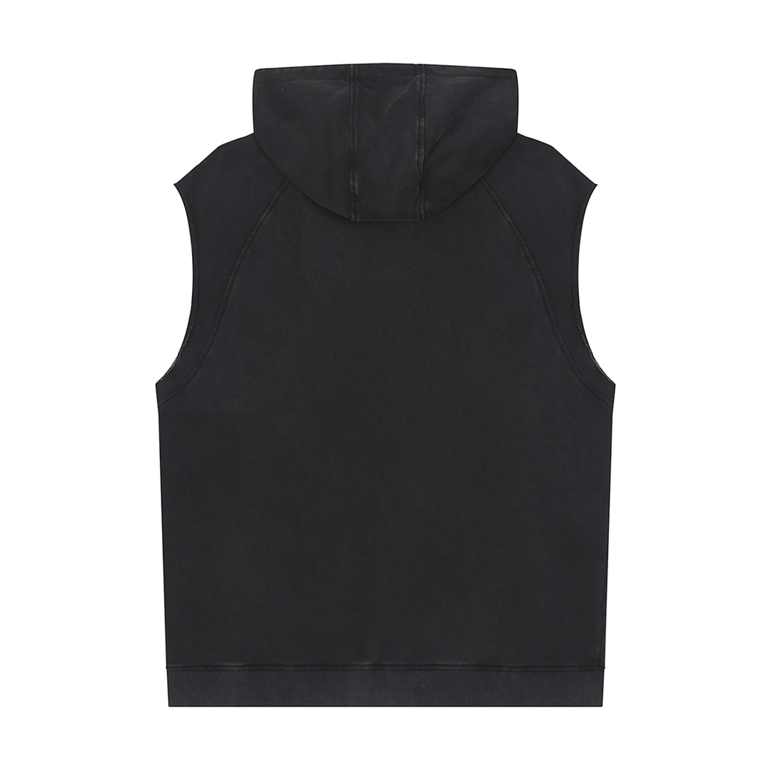 men brand Snow Washed Sleeveless Hoodie