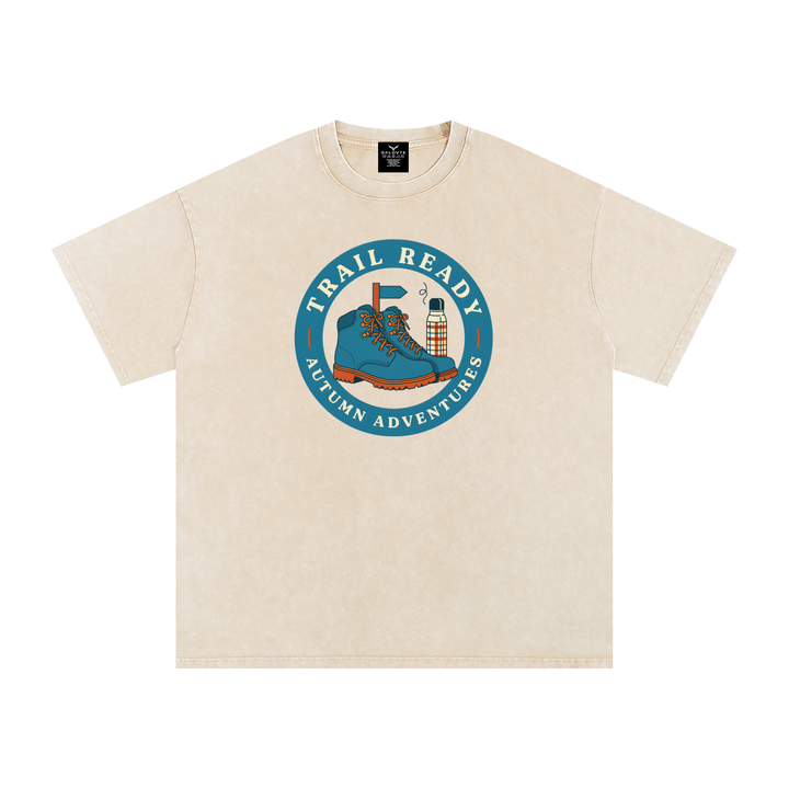 HIKING LOVER Snow Washed Oversized Cotton T-Shirt