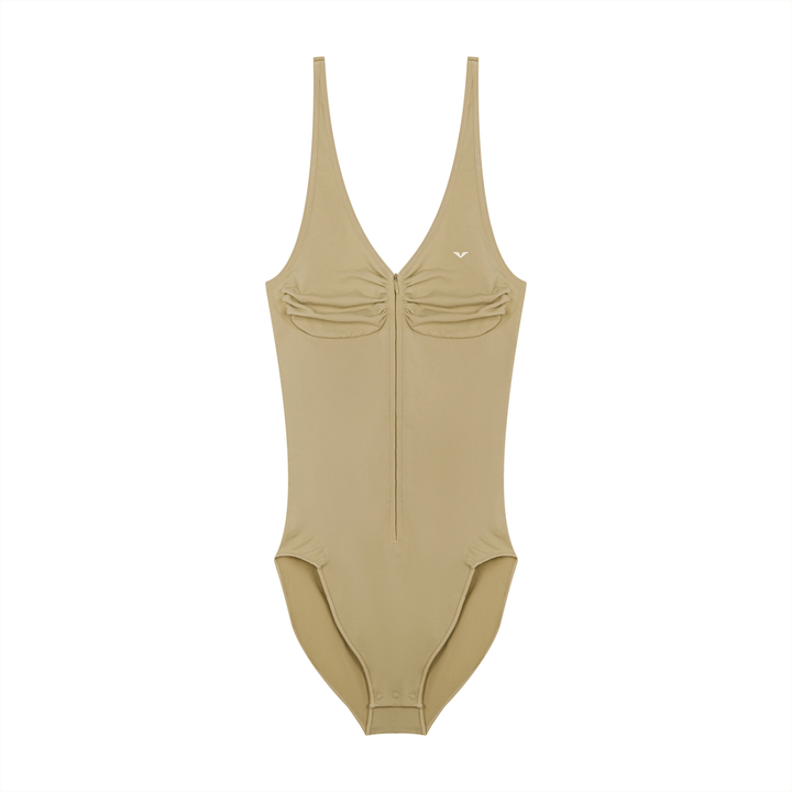 Women’s gym wear  Full-Zip Ruched Bodysuit