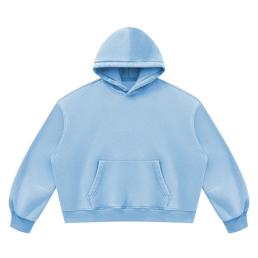 WOMEN HODDIES Vintage Wash Boxy Fleece Hoodie