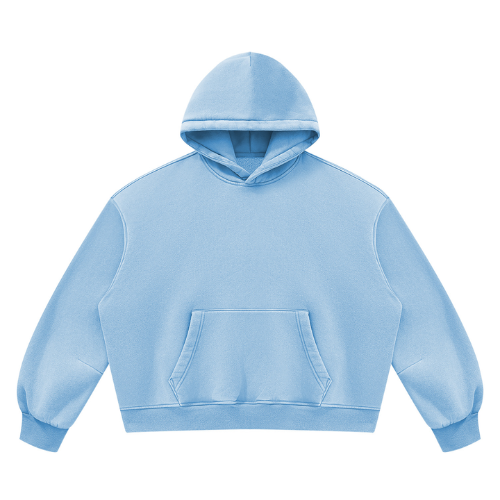 WOMEN HODDIES Vintage Wash Boxy Fleece Hoodie
