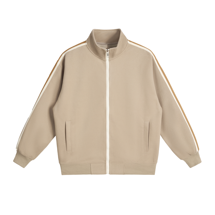 MEN COAT AND JACKET Contrast Side-Stripe Stand Collar  Jacket