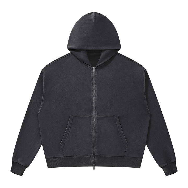 mom lover Mineral Wash Boxy Full Zip Hoodie