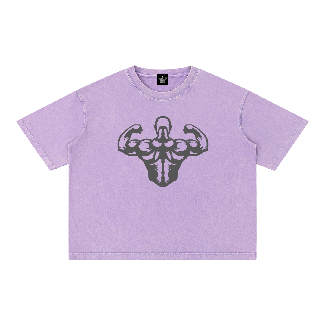 men gym wear Mineral Wash Boxy Cotton T-Shirt