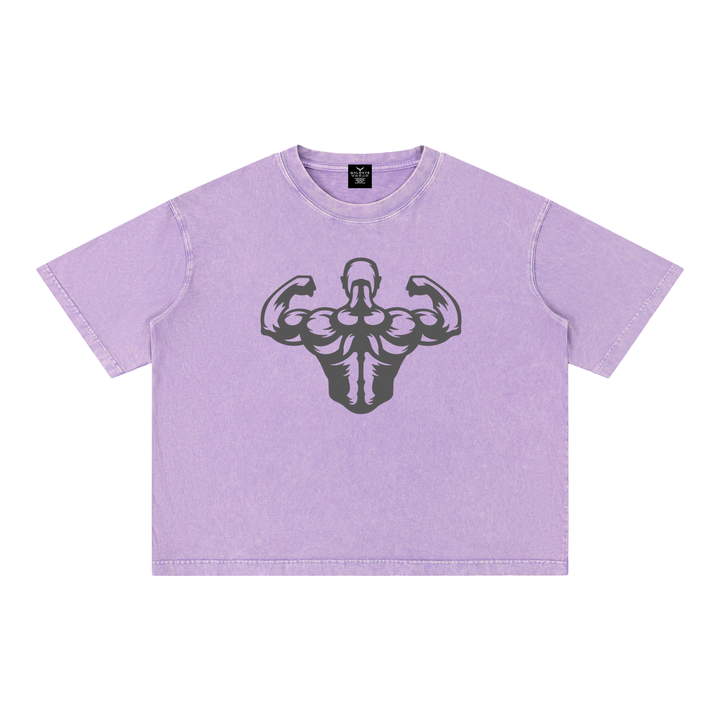 men gym wear Mineral Wash Boxy Cotton T-Shirt