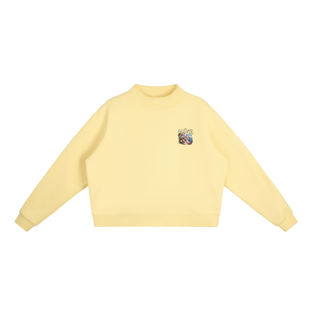 women graphic Essential Fleece Mock-Neck Crew Sweatshirt