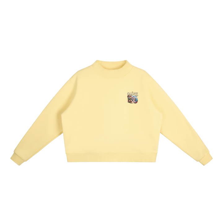 women graphic Essential Fleece Mock-Neck Crew Sweatshirt