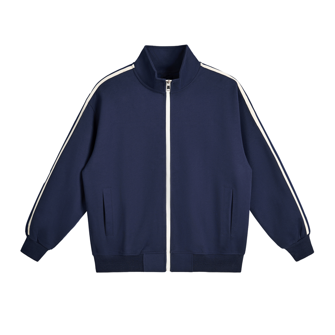 MEN COAT AND JACKET Contrast Side-Stripe Stand Collar  Jacket