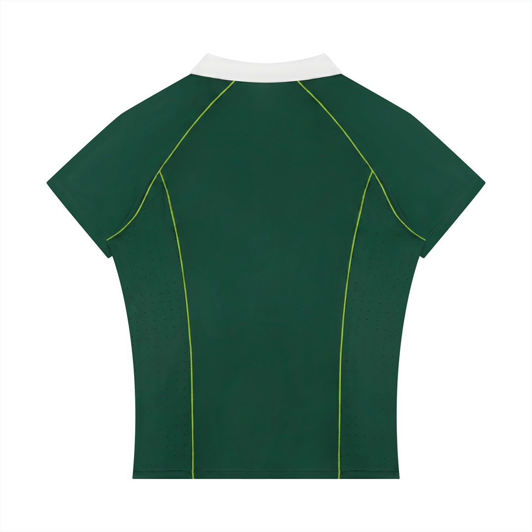 Women’s gym wear Slim Fit Quarter-Zip Polo Shirt